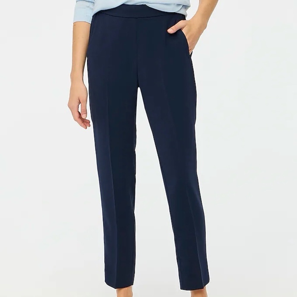 J.Crew Navy Blue High Rise Jamie Dress Pant Trousers Pockets sz 4 Long Tall NWT